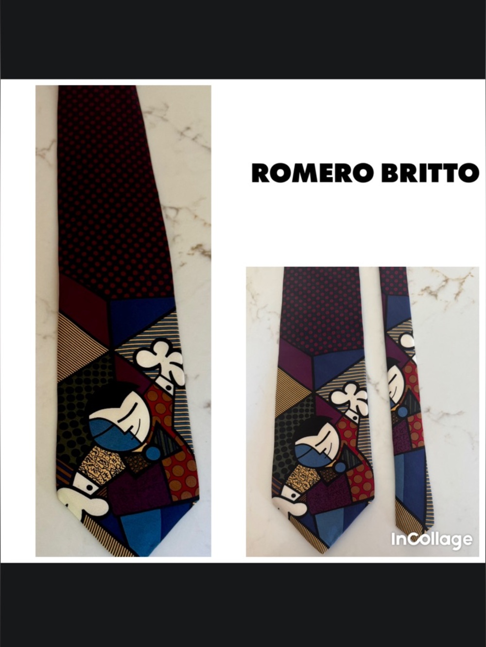 Romero Britto Multicolor Pop-Art Silk Neck Tie